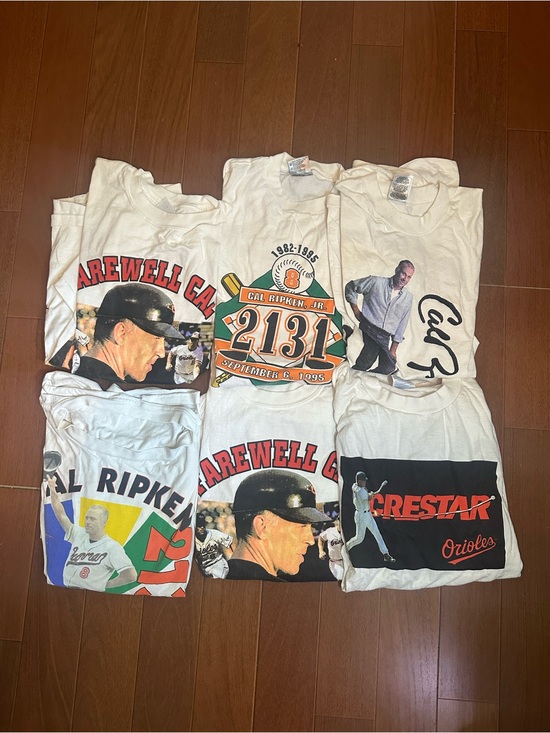 MLB Other - Vintage 90s Cal Ripken Jr. 6-Pack T-Shirt Lot - White Graphic Tees